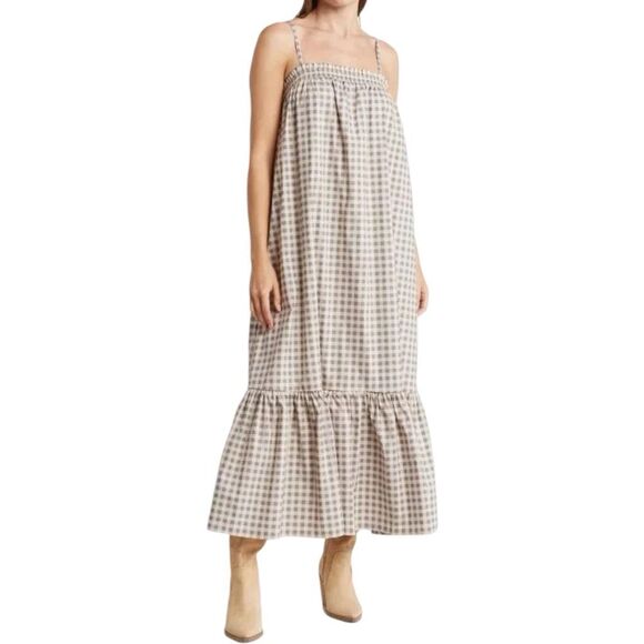 WeWoreWhat Dresses & Skirts - WeWoreWhat Smocked Midi Sundress - Size Medium - Gingham Whisper White